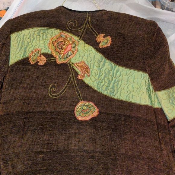 Vintage Velour Embroidered & Quilted Jacket - Picture 1 of 7